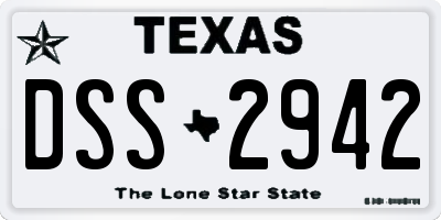 TX license plate DSS2942