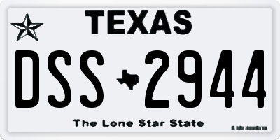 TX license plate DSS2944