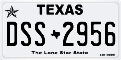 TX license plate DSS2956