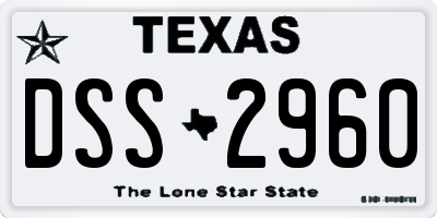 TX license plate DSS2960