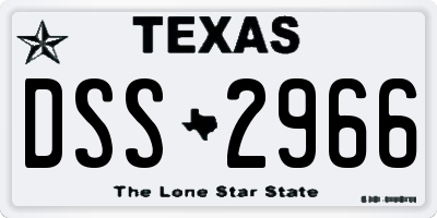 TX license plate DSS2966