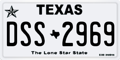 TX license plate DSS2969