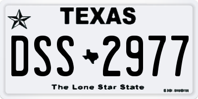 TX license plate DSS2977