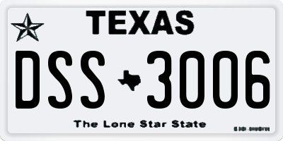 TX license plate DSS3006