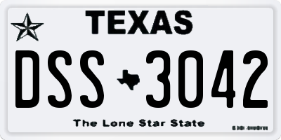 TX license plate DSS3042