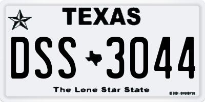 TX license plate DSS3044
