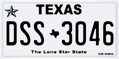 TX license plate DSS3046