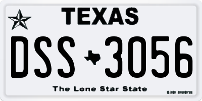 TX license plate DSS3056