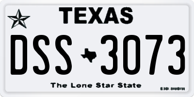 TX license plate DSS3073