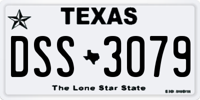 TX license plate DSS3079