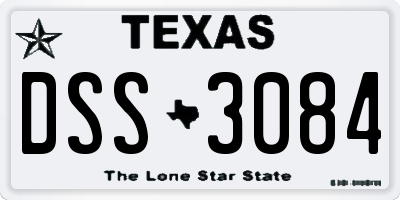 TX license plate DSS3084