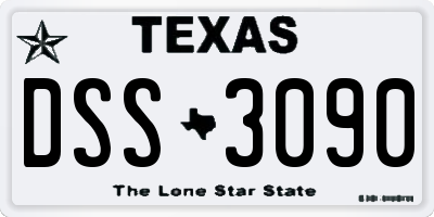 TX license plate DSS3090