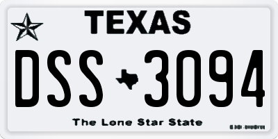 TX license plate DSS3094
