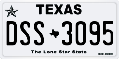 TX license plate DSS3095