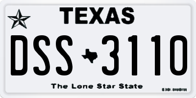 TX license plate DSS3110