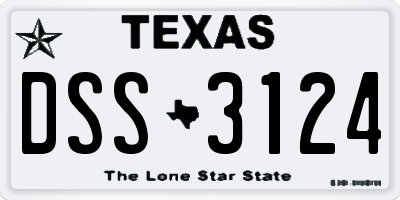 TX license plate DSS3124