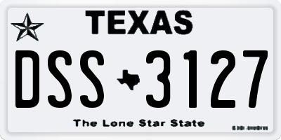 TX license plate DSS3127