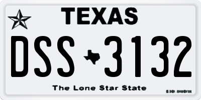 TX license plate DSS3132