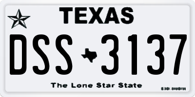 TX license plate DSS3137