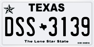 TX license plate DSS3139