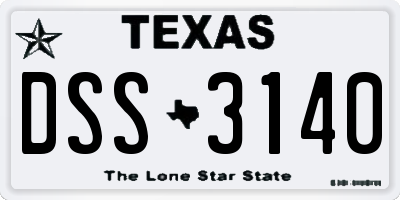 TX license plate DSS3140