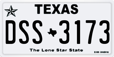 TX license plate DSS3173