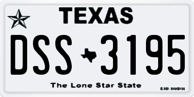 TX license plate DSS3195