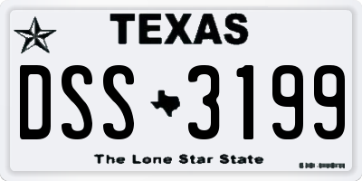 TX license plate DSS3199