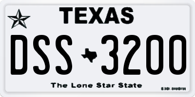 TX license plate DSS3200
