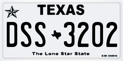 TX license plate DSS3202