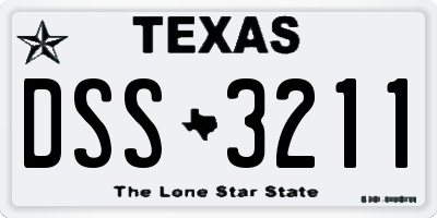 TX license plate DSS3211