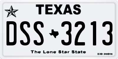 TX license plate DSS3213
