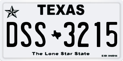 TX license plate DSS3215
