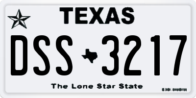 TX license plate DSS3217