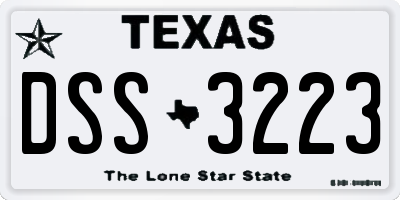 TX license plate DSS3223