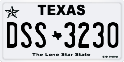 TX license plate DSS3230