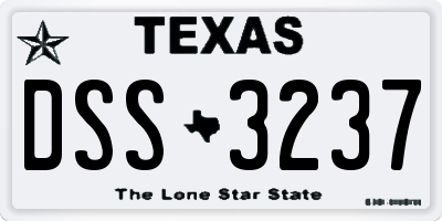 TX license plate DSS3237