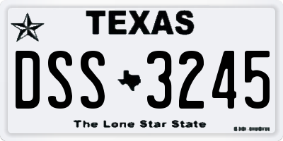 TX license plate DSS3245