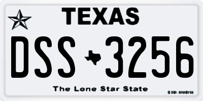 TX license plate DSS3256
