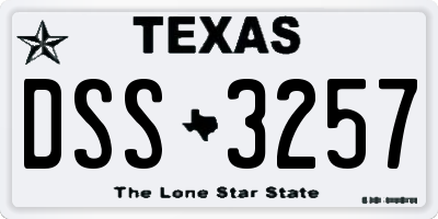 TX license plate DSS3257