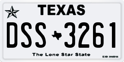 TX license plate DSS3261