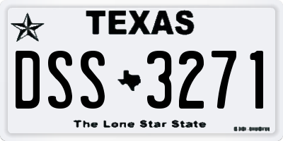 TX license plate DSS3271