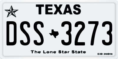 TX license plate DSS3273
