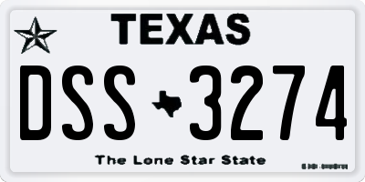 TX license plate DSS3274