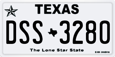 TX license plate DSS3280