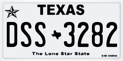 TX license plate DSS3282