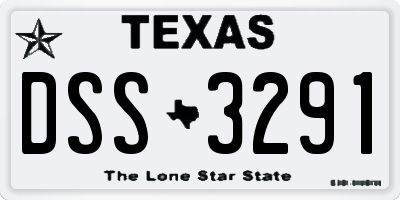 TX license plate DSS3291