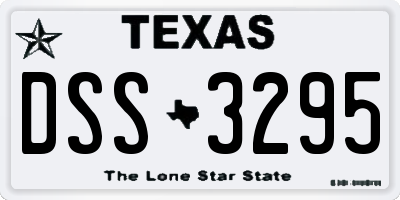 TX license plate DSS3295