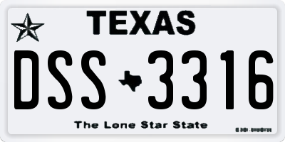 TX license plate DSS3316