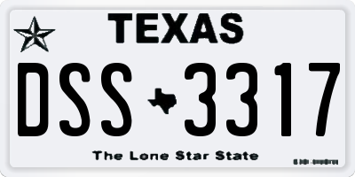 TX license plate DSS3317